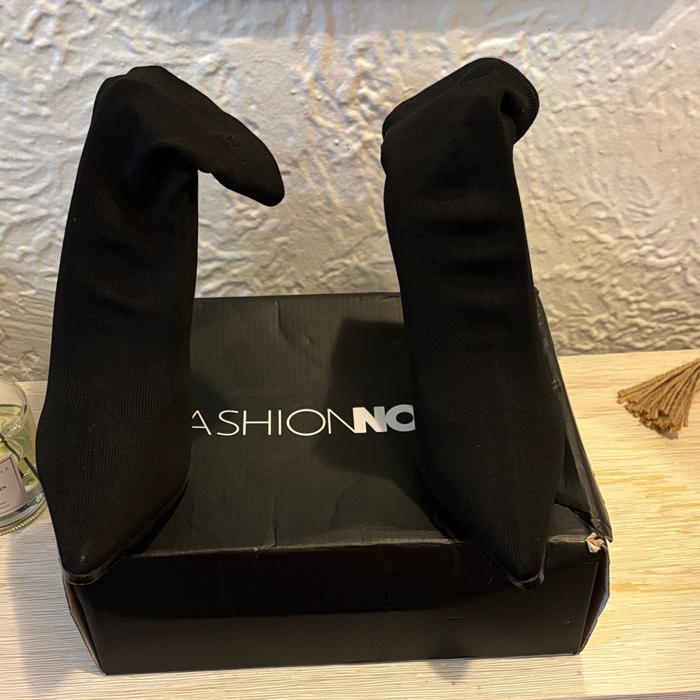 Fashion Nova Black Heeled Boots
